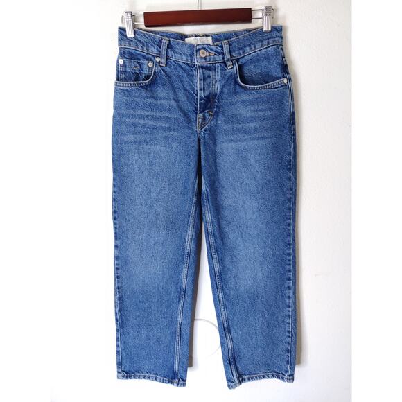 Free People We The Free Blue Button Fly Baggy Cotton Straight Leg Jeans Size 25 - Picture 2 of 9